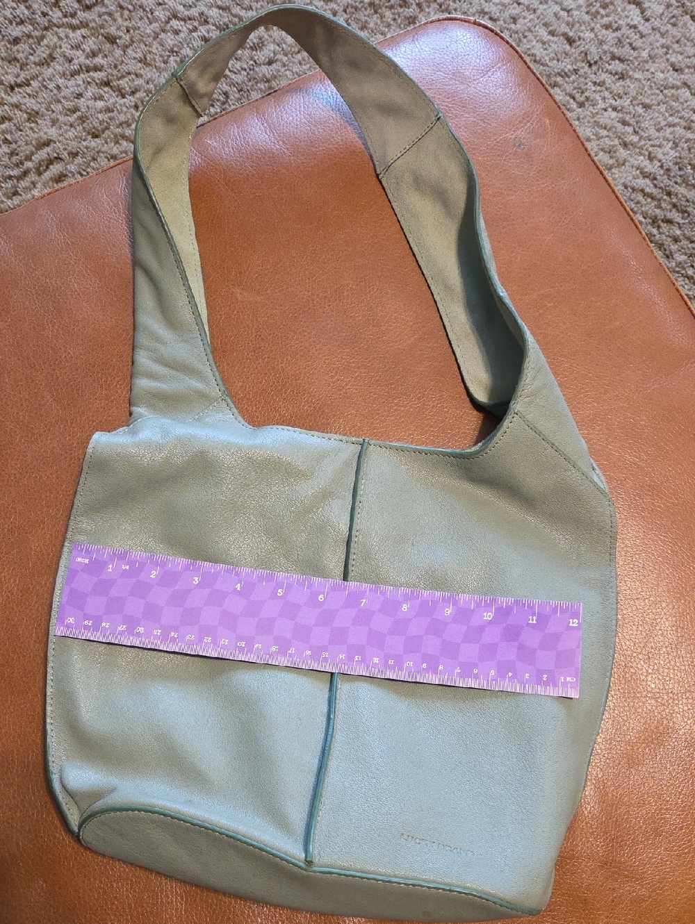 Lucky Brand Sage Green Leather Shoulder Bag